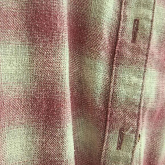 Aéropostale Women’s Pink Beige Plaid Button-Up Flannel Shirt Size M - Picture 5 of 5